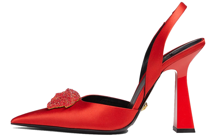 (W) Versace La Medusa High Heels 'Red Satin'