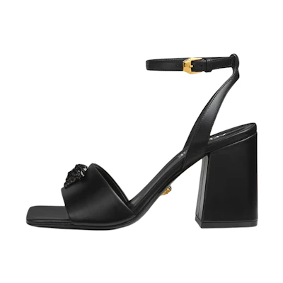 (W) Versace La Medusa Leather Chunky Sandal 'Black'