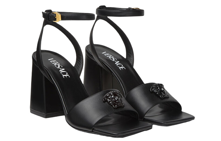 (W) Versace La Medusa Leather Chunky Sandal 'Black' 圖 3