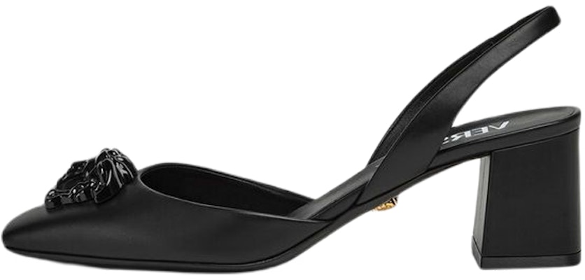 (Women) Versace La Medusa Leather Slingback Sandals 'Black' 1003138-DVT2P_1B090 Buy (Women) Versace La Medusa Leather Slingback Sandals 'Black' 1003138-DVT2P_1B090