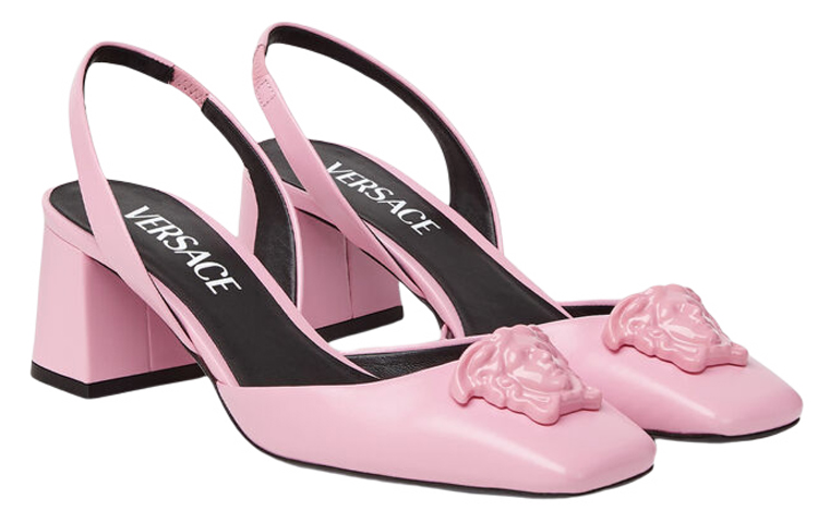 Lookbook (W) Versace La Medusa Leren Slingback Sandalen ''Roze'' 1003138-DVT2P_1P650