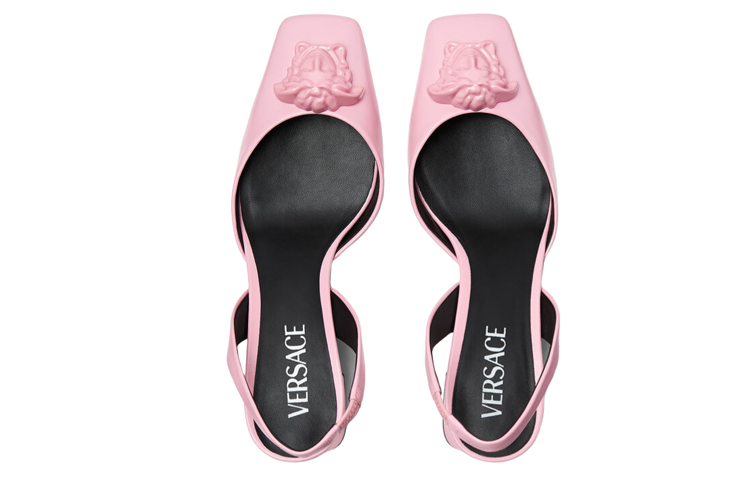 Shop (W) Versace La Medusa Leren Slingback Sandalen ''Roze'' 1003138-DVT2P_1P650