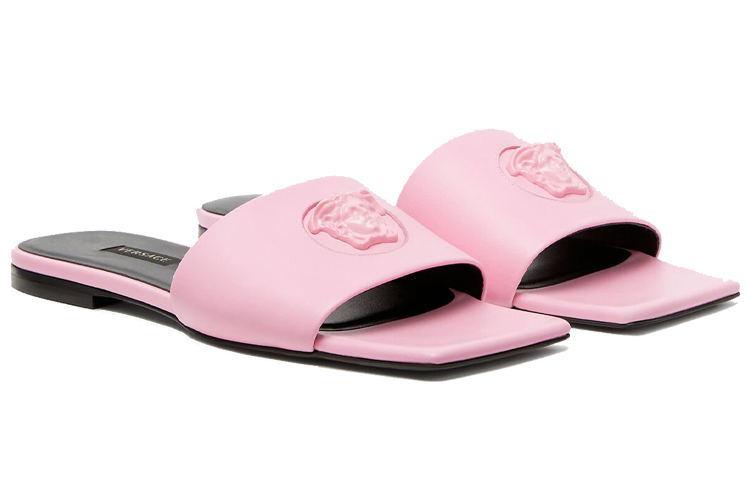 (W) Versace La Medusa Leather Slippers 'Pink' 圖 3