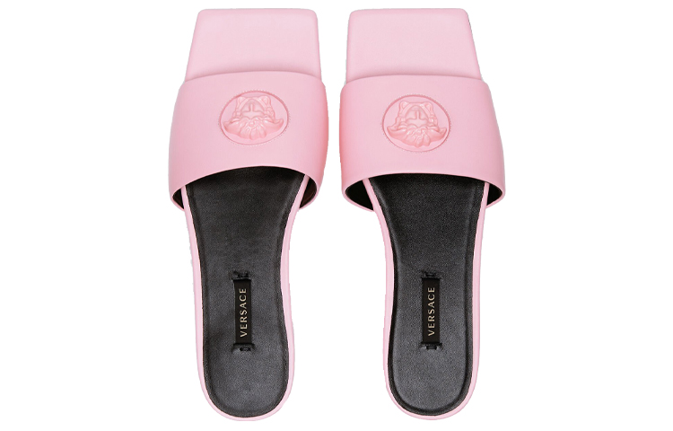 (W) Versace La Medusa Leather Slippers 'Pink' 圖 4