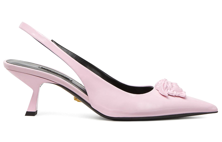 Order (W) Versace La Medusa Naplak 'Pink Slingback Heels' Tumit Tinggi Merah Jambu. DST638H-D1VE_1P670