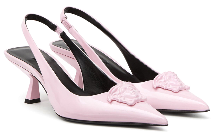 Lookbook (W) Versace La Medusa Naplak 'Pink Slingback Heels' Tumit Tinggi Merah Jambu. DST638H-D1VE_1P670