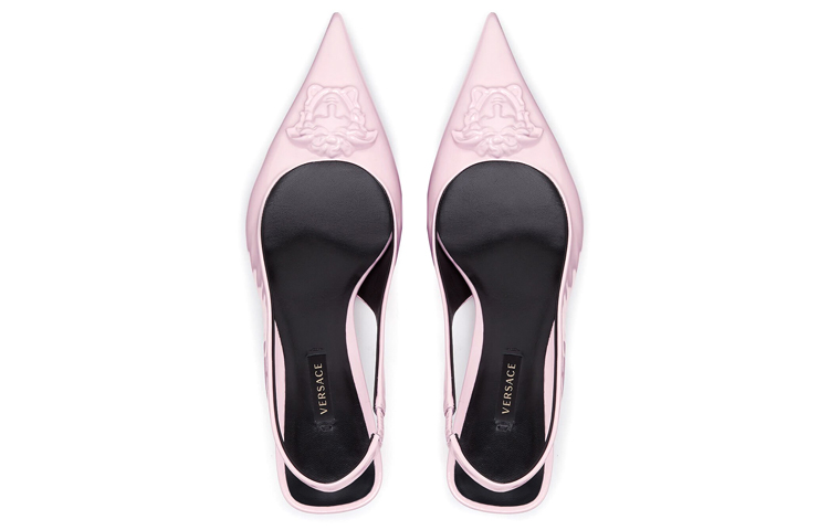 Shop (W) Versace La Medusa Naplak 'Pink Slingback Heels' Tumit Tinggi Merah Jambu. DST638H-D1VE_1P670
