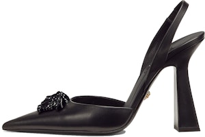 (Women) Versace La Medusa Slingback Pumps Black Black 1001207-DVT2P_1B090 (Women) Versace La Medusa Slingback Pumps Black Black 1001207-DVT2P_1B090