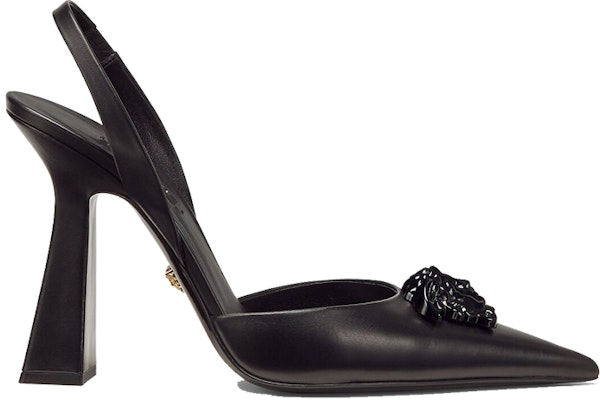 (W) Versace La Medusa Slingback Pumps Hitam Hitam 1001207-DVT2P_1B090 Order (W) Versace La Medusa Slingback Pumps Hitam Hitam 1001207-DVT2P_1B090