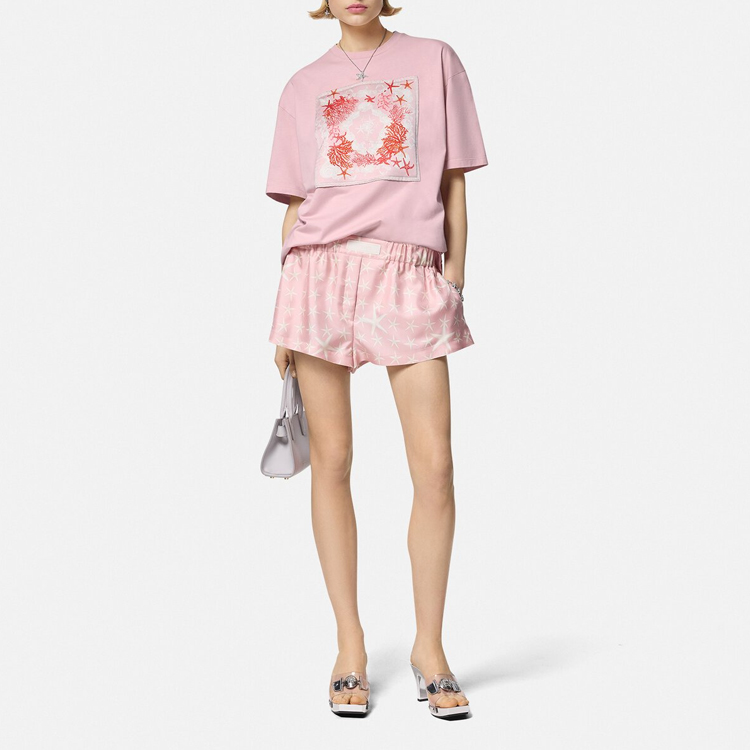 (Women) VERSACE La Vacanza SS24 Starfish Print Loose Fit Pink  T-Shirt. 1016291-1A11602-2PV00 圖 3