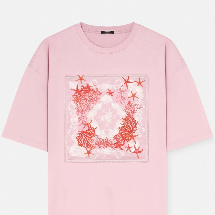 (Women) VERSACE La Vacanza SS24 Starfish Print Loose Fit Pink  T-Shirt. 1016291-1A11602-2PV00 圖 7
