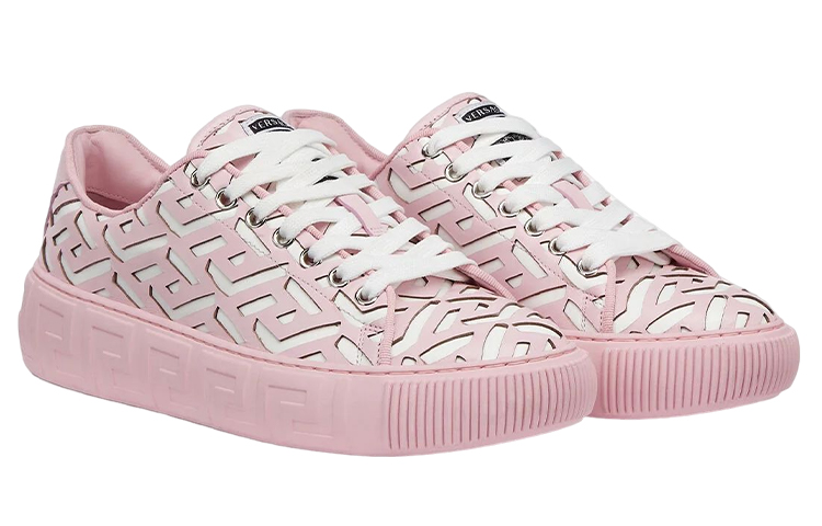 (W) Versace Laser-Cut Leather Sneakers 'Pink Fashion' 圖 3