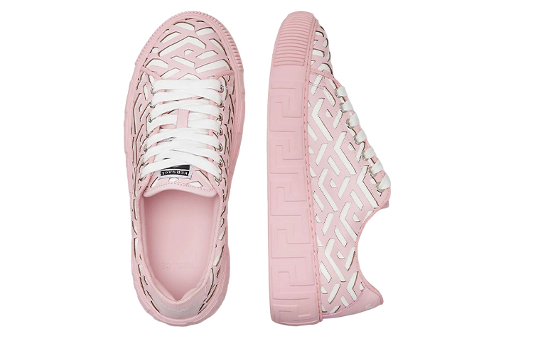 (W) Versace Laser-Cut Leather Sneakers 'Pink Fashion' 圖 4