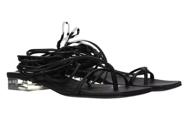 (W) Versace Leather CMFT Casual Slide Sandals 'Black' 圖 2