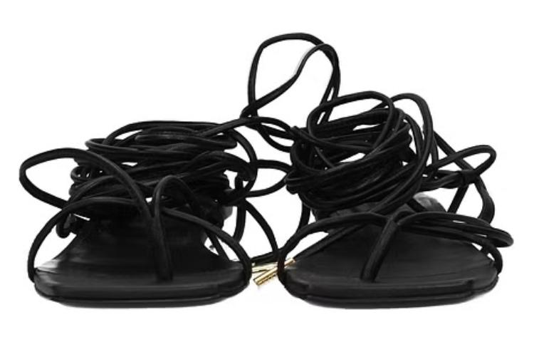 (W) Versace Leather CMFT Casual Slide Sandals 'Black' 圖 4