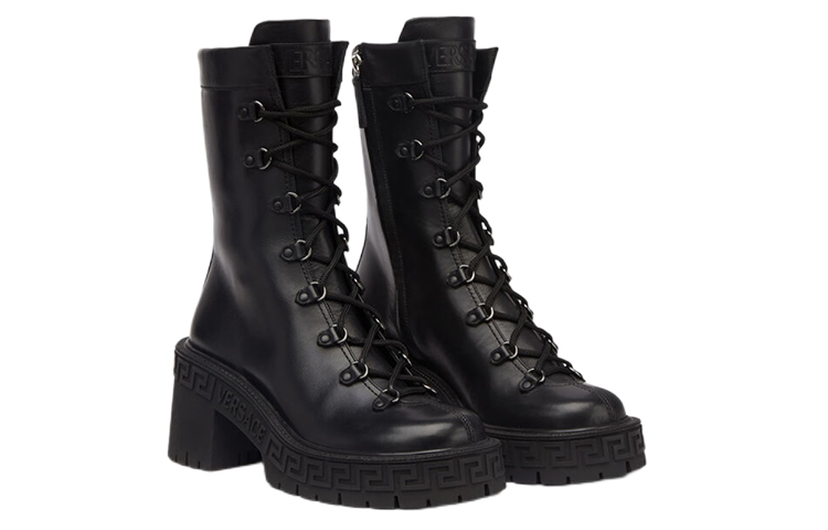 Order (W) Stivali Versace in Pelle Moda con Lacci ''Neri'' 1005900-1A04060_1B000