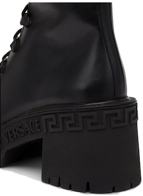 (Women) Versace Leather Fashion Lace-Up Boots 'Black' 1005900-1A04060_1B000 Purchase (Women) Versace Leather Fashion Lace-Up Boots 'Black' 1005900-1A04060_1B000