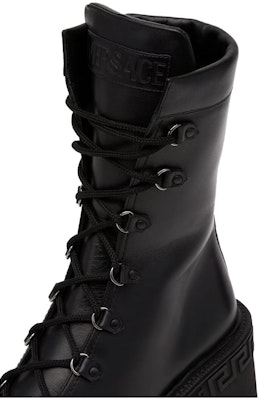 (Women) Versace Leather Fashion Lace-Up Boots 'Black' 1005900-1A04060_1B000 Details for (Women) Versace Leather Fashion Lace-Up Boots 'Black' 1005900-1A04060_1B000