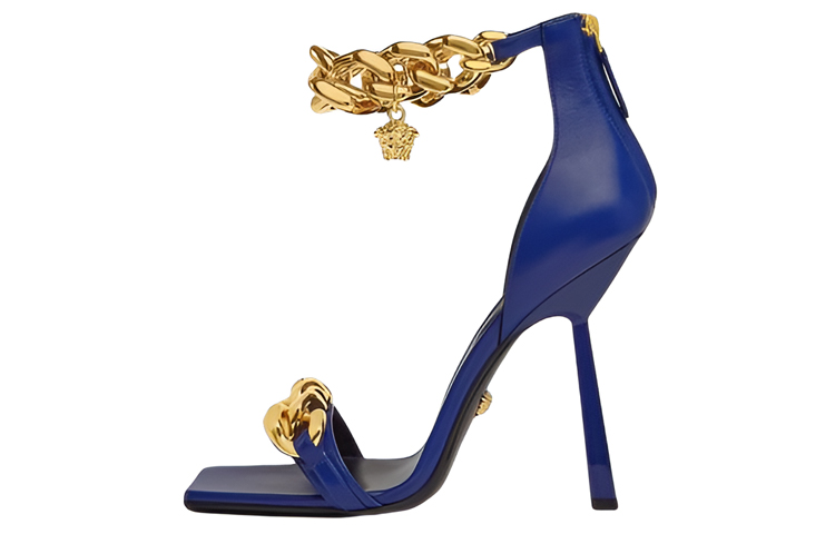 Buy (Women) Versace Leather Fashion Sandals 'Blue' DST568P-DNA32_1U60V