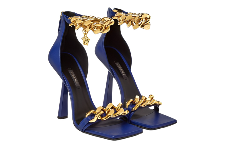 (W) Versace Leather Fashion Sandals 'Blue' 圖 2
