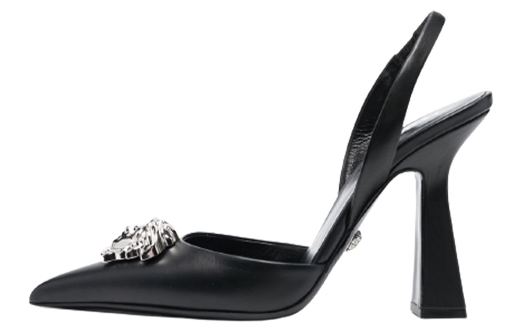 (Women) Versace Leather Fashion Slip-On Chunky High Heels 'Black' 1001207DVT2P1B00P