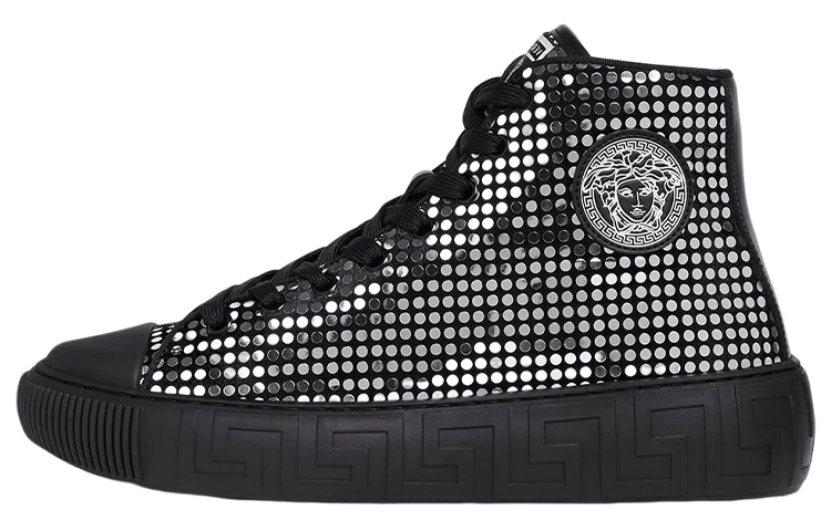 (W) Versace Leather Fashion Sneaker 'Black'