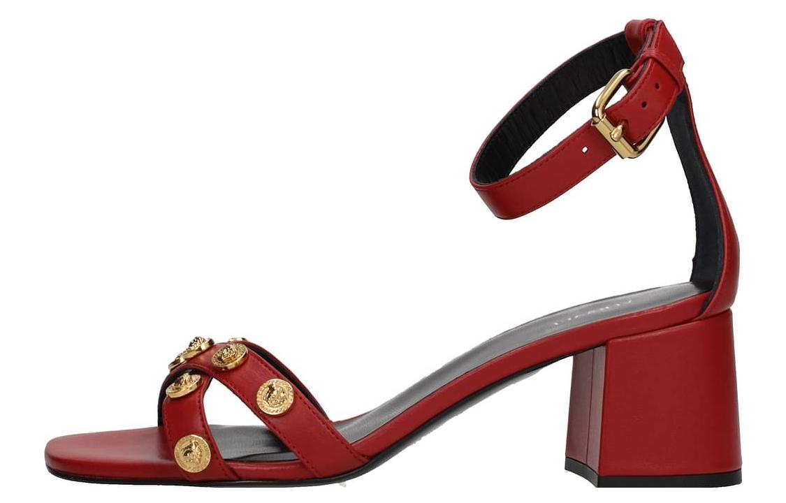 (W) Versace Leather High-Heel Fashion Sandals 'Red Buckle'