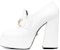 (W) Versace Kasut Tumit Tinggi Kulit 'Putih Fesyen Chunky Heel' 1010175-DVT2P_1W00V