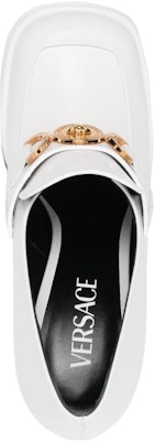 (Women) Versace Leather High-Heel Mules 'White Fashion Chunky Heel' 1010175-DVT2P_1W00V Lookbook (Women) Versace Leather High-Heel Mules 'White Fashion Chunky Heel' 1010175-DVT2P_1W00V