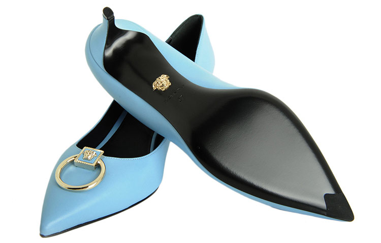 Shop (W) Versace Zapatillas Altas de Cuero 'Azul Claro' DSR561H-DVT2P_DZ7OC