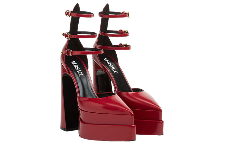 (W) Versace Leather High Heel 'Red' 圖 3