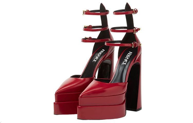 (W) Versace Leather High Heel 'Red' 圖 4