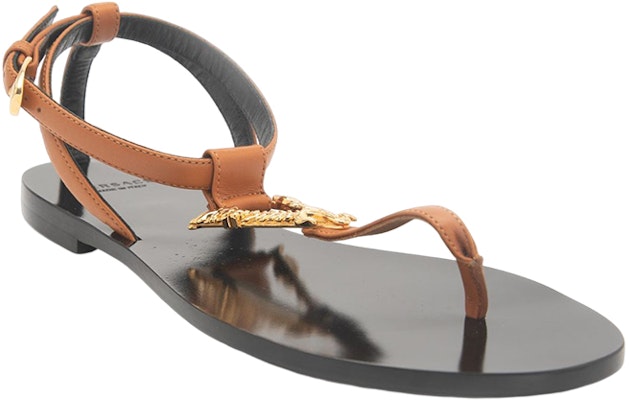 (W) Sandalias de Piel Versace Logo Marrón Negro 'Fashion Thong'. DST211C-DVT2P_K2KOH Lookbook (W) Sandalias de Piel Versace Logo Marrón Negro 'Fashion Thong'. DST211C-DVT2P_K2KOH