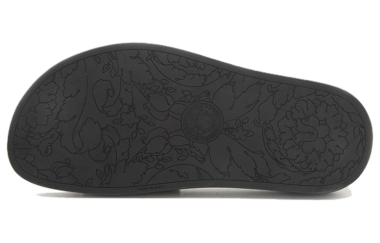 Purchase (W) ヴェルサーチ レザー オープン トゥ サンダル (黒) DSR999CS-DGOS_D41