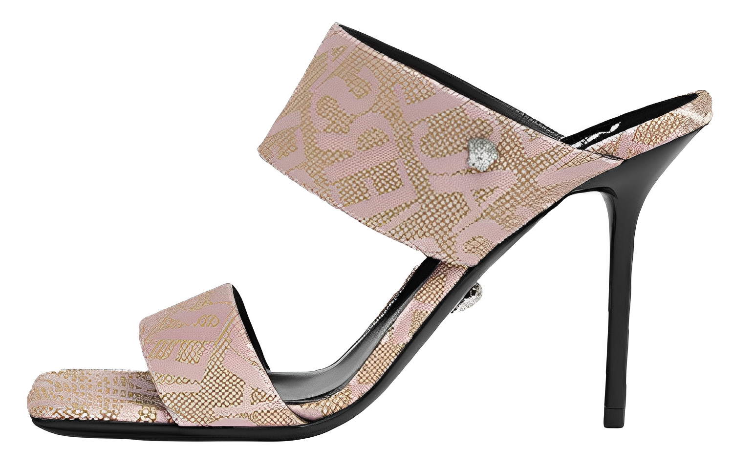 (Women) Versace Leather Peep-Toe Slide 'Pink' 1011720-1A07931_2N77P