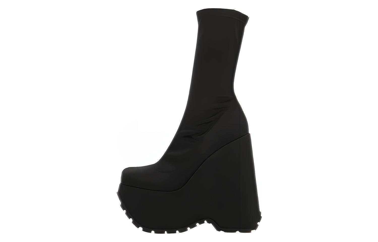 (Women) Versace Leather Platform Ankle Boots 'Black' 1005884-1A03159_1B000