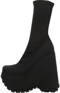 (W) ヴェルサーチ レザー プラットフォーム ブーツ (黒) 1005884-1A03159_1B000 Buy (W) ヴェルサーチ レザー プラットフォーム ブーツ (黒) 1005884-1A03159_1B000