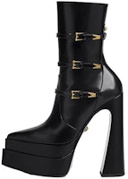 (Women) Versace Leather Platform Buckle Ankle Boot 'Black' 1007252-DVT51_1B00V (Women) Versace Leather Platform Buckle Ankle Boot 'Black' 1007252-DVT51_1B00V