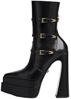 (Women) Versace Leather Platform Buckle Ankle Boot 'Black' 1007252-DVT51_1B00V (Women) Versace Leather Platform Buckle Ankle Boot 'Black' 1007252-DVT51_1B00V