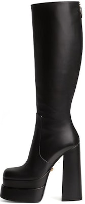 (Women) Versace Leather Platform Knee High Boots 'Black' 1003876-DVT2P_1B00V Buy (Women) Versace Leather Platform Knee High Boots 'Black' 1003876-DVT2P_1B00V