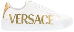 Order (W) Versace Kulit Platform Rendah 'Putih Emas' 1004184-1A06574_2W110