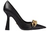 Order (Women) Versace Leather Pointed-Toe Chain-Embellished Block Heel 'Black' 1003733-DVT2P_1B00V