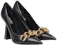 Lookbook (Women) Versace Leather Pointed-Toe Chain-Embellished Block Heel 'Black' 1003733-DVT2P_1B00V