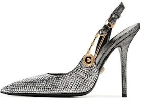 (Women) Versace Leather Pointed-Toe Slingback Stilettos 'Silver' DST561P-1A02768_1E01V (Women) Versace Leather Pointed-Toe Slingback Stilettos 'Silver' DST561P-1A02768_1E01V