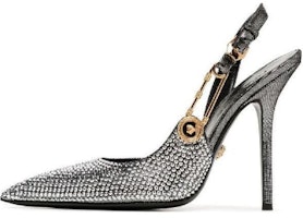(Women) Versace Leather Pointed-Toe Slingback Stilettos 'Silver' DST561P-1A02768_1E01V (Women) Versace Leather Pointed-Toe Slingback Stilettos 'Silver' DST561P-1A02768_1E01V
