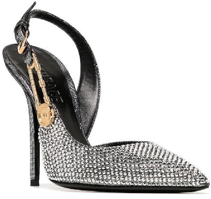 (W) Versace Slingback Stiletto Kulit Hujung Runcing 'Perak' DST561P-1A02768_1E01V Order (W) Versace Slingback Stiletto Kulit Hujung Runcing 'Perak' DST561P-1A02768_1E01V