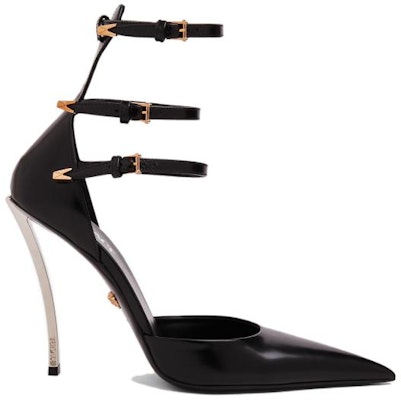 (Women) Versace Leather Pointed Toe Buckle Stiletto Heels 'Black' 1007256-DVT51_1B00L Lookbook (Women) Versace Leather Pointed Toe Buckle Stiletto Heels 'Black' 1007256-DVT51_1B00L
