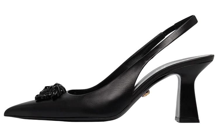 (Women) Versace Leather Pointed Toe Sandals 'Black' 1002388-DVT2P_1B090