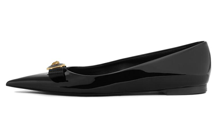 (Women) Versace Leather Pointed Toe Slip-On 'Black' 1013456-1A08983_1B00V