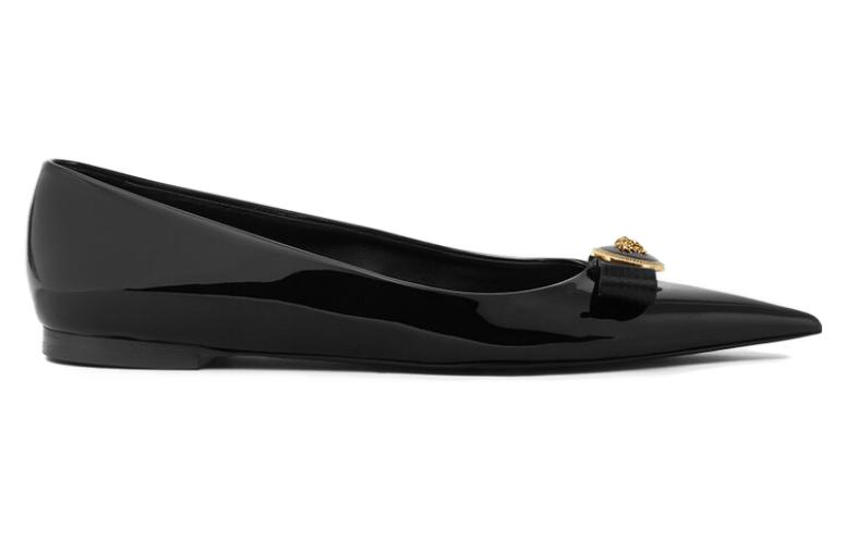 (W) Versace Leather Pointed Toe Slip-On 'Black' 圖 2